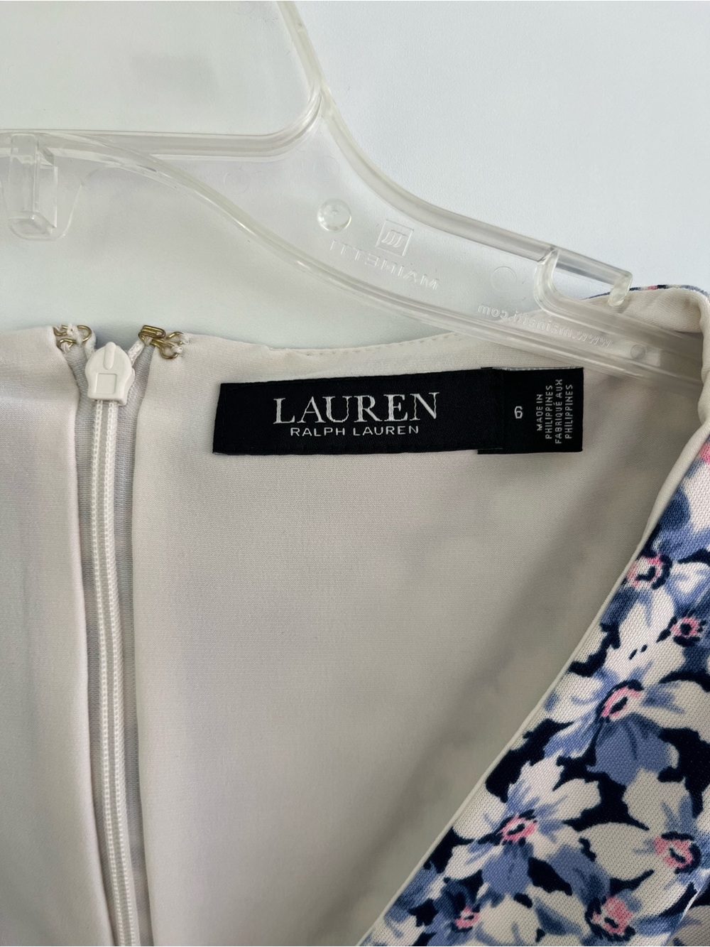 Ralph Lauren Blue Floral Wrap-Style Midi Dress - Picture 2 of 8